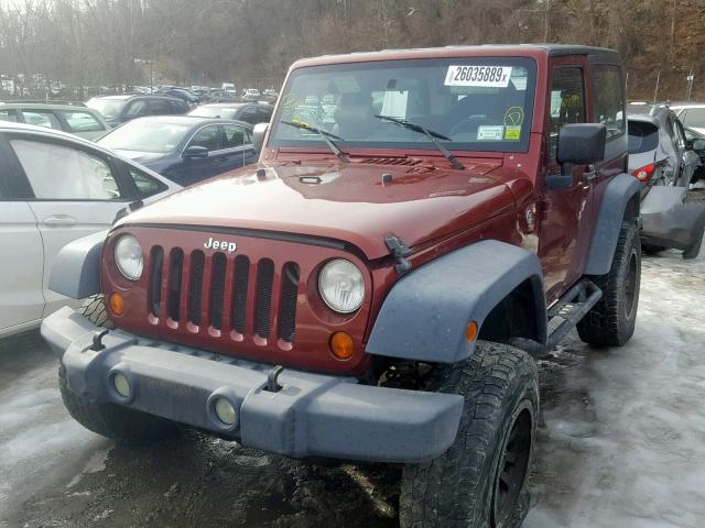 1J4FA24157L151859 - 2007 JEEP WRANGLER X MAROON photo 2