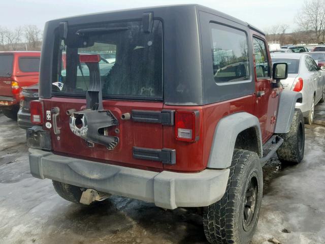 1J4FA24157L151859 - 2007 JEEP WRANGLER X MAROON photo 4