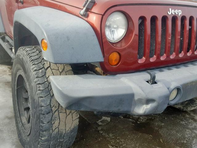 1J4FA24157L151859 - 2007 JEEP WRANGLER X MAROON photo 9