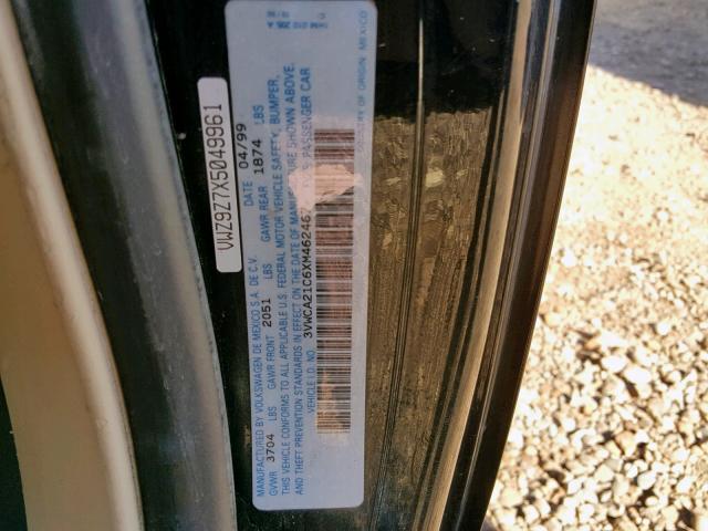 3VWCA21C6XM462467 - 1999 VOLKSWAGEN NEW BEETLE Schwarz Foto 10