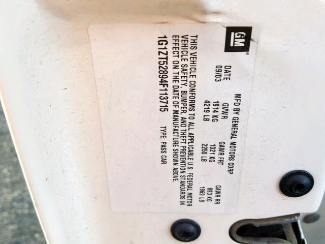 1G1ZT52894F113715 - 2004 CHEVROLET MALIBU LS თეთრი ფოტო 10