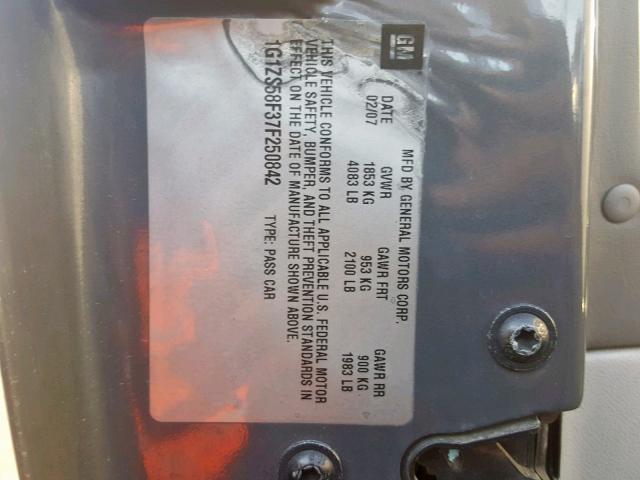 1G1ZS58F37F250842 - 2007 CHEVROLET MALIBU LS GRAY photo 10