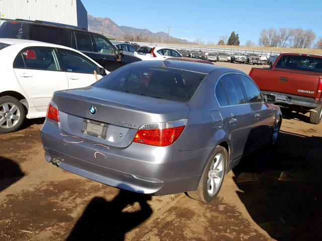 WBANE53587CK91803 - 2007 BMW 525 I GRAY photo 4