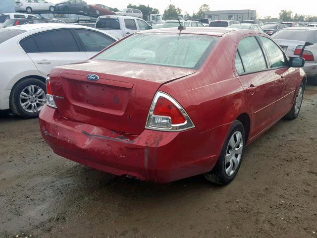 3FAHP06Z78R216790 - 2008 FORD FUSION S RED photo 4