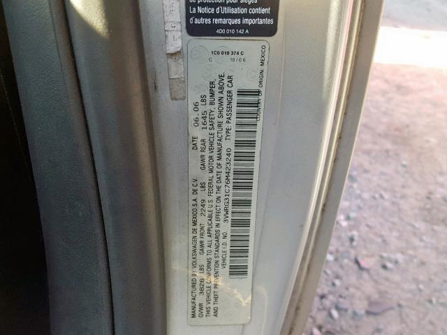 3VWRG31C76M423240 - 2006 VOLKSWAGEN NEW BEETLE Gümüş foto 10