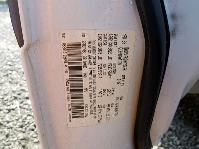 2A8GM48L17R110489 - 2007 CHRYSLER PACIFICA 白色 照片 10