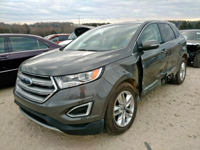 2FMTK4J9XFBC37030 - 2015 FORD EDGE SEL GRAY photo 2