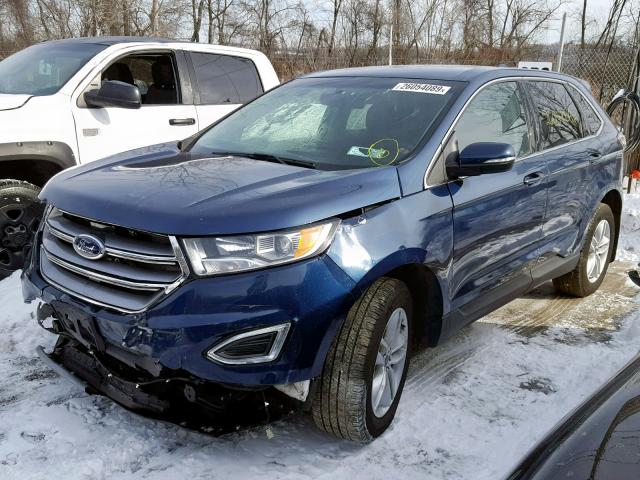 2FMPK4J80HBC46962 - 2017 FORD EDGE SEL BLUE photo 2