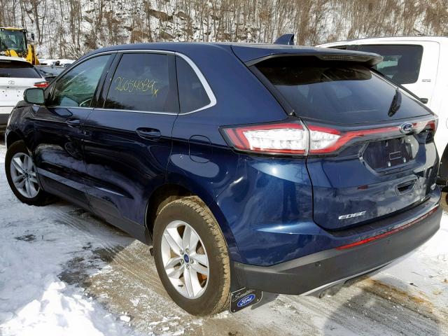 2FMPK4J80HBC46962 - 2017 FORD EDGE SEL BLUE photo 3