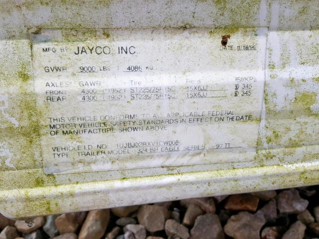 1UJBJ02RXV1CW0086 - 1997 JAYCO EAGLE  WHITE photo 10