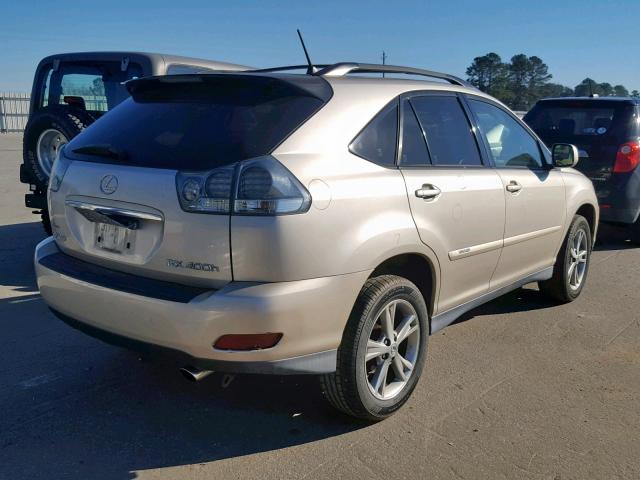 JTJGW31U672001083 - 2007 LEXUS RX 400H GOLD photo 4