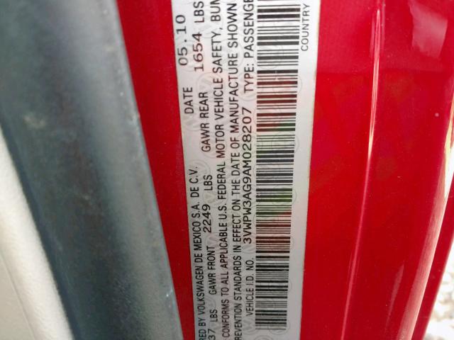 3VWPW3AG9AM028207 - 2010 VOLKSWAGEN NEW BEETLE Rot Foto 10