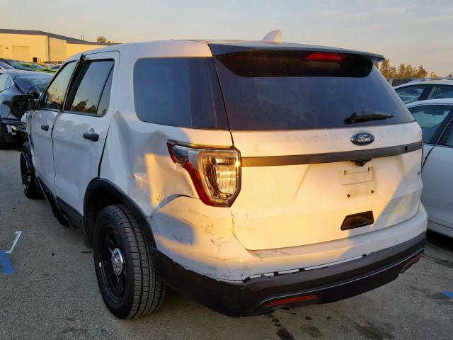 1FM5K8AR1HGD06604 - 2017 FORD EXPLORER P WHITE photo 3