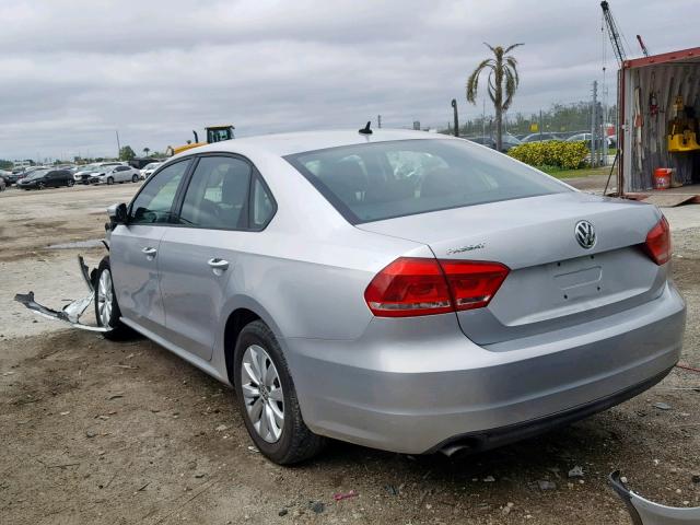 1VWAH7A3XCC079207 - 2012 VOLKSWAGEN PASSAT S SILVER photo 3