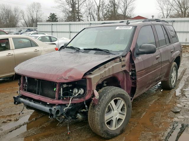 1GNDS13S772110712 - 2007 CHEVROLET TRAILBLAZE BURGUNDY photo 2