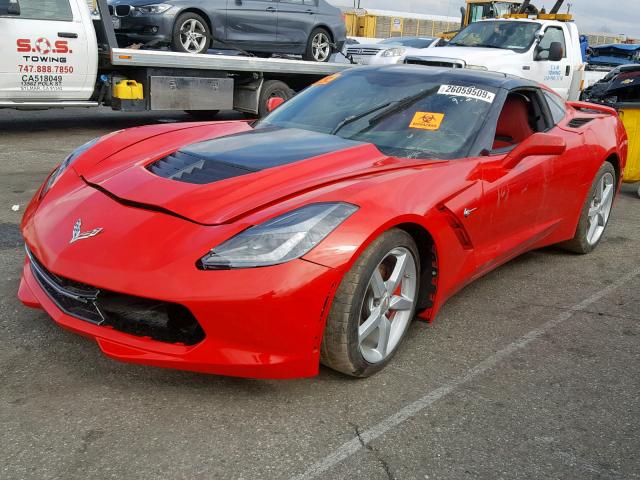 1G1YA2D73E5129436 - 2014 CHEVROLET CORVETTE S RED photo 2