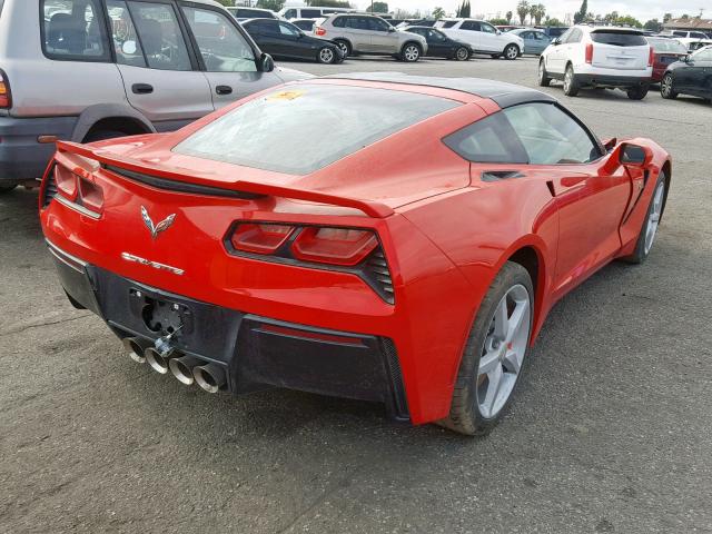 1G1YA2D73E5129436 - 2014 CHEVROLET CORVETTE S RED photo 4