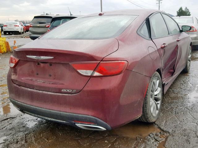 1C3CCCBG6FN727255 - 2015 CHRYSLER 200 S MAROON photo 4