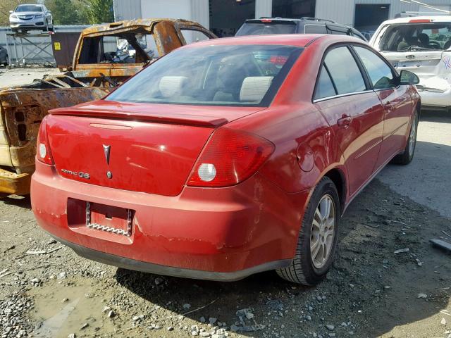 1G2ZF55B064226879 - 2006 PONTIAC G6 SE RED photo 4