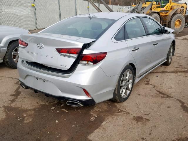 5NPE34AB3JH680422 - 2018 HYUNDAI SONATA SPO SILVER photo 4