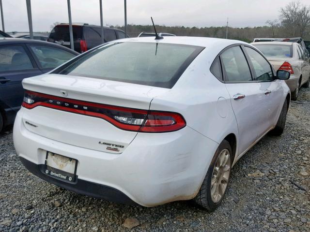 1C3CDFCB2ED697323 - 2014 DODGE DART LIMIT WHITE photo 4