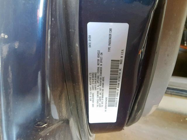 4S3BH675047640292 - 2004 SUBARU LEGACY OUT BLUE photo 10