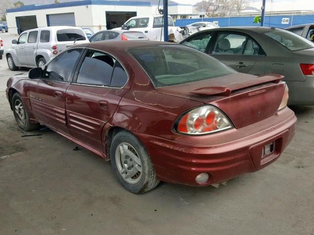 1G2NF52E81M615016 - 2001 PONTIAC GRAND AM S MAROON photo 3