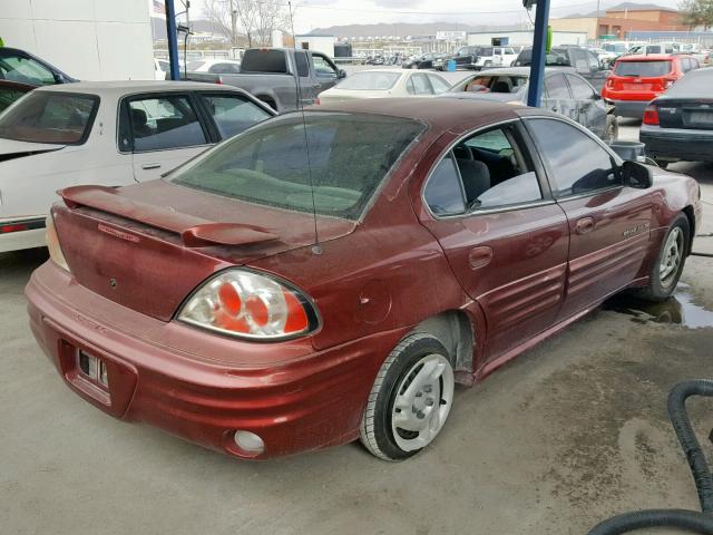 1G2NF52E81M615016 - 2001 PONTIAC GRAND AM S MAROON photo 4