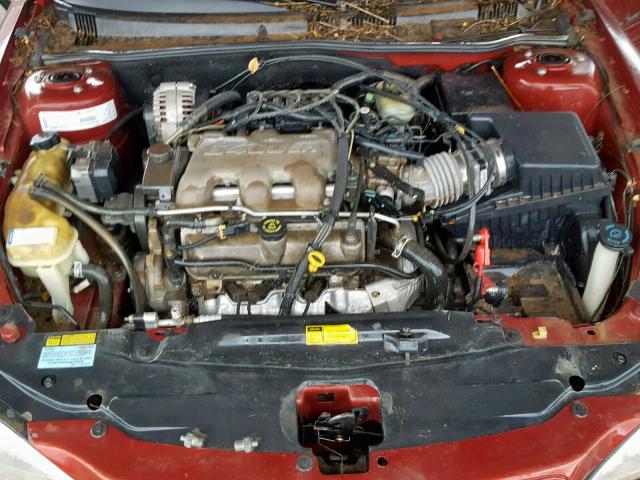 1G2NF52E81M615016 - 2001 PONTIAC GRAND AM S MAROON photo 7