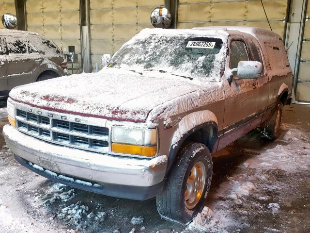 1B7GG23X0SS242857 - 1995 DODGE DAKOTA MAROON photo 2