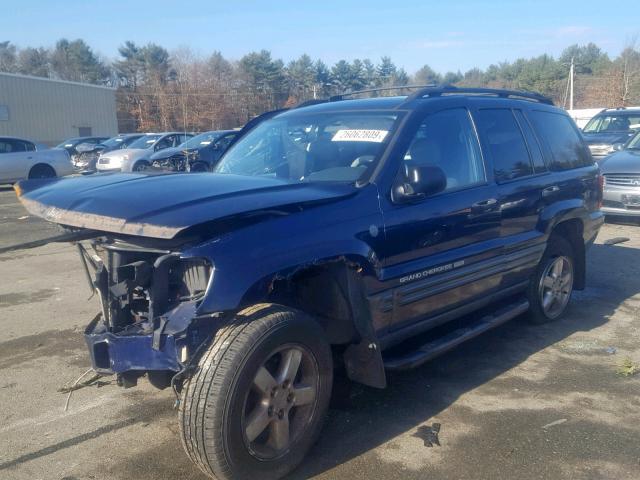 1J4GW48S64C277986 - 2004 JEEP GRAND CHER BLUE photo 2