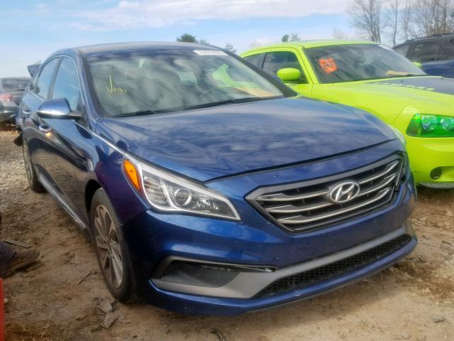 5NPE34AF0FH141136 - 2015 HYUNDAI SONATA SPO BLUE photo 1