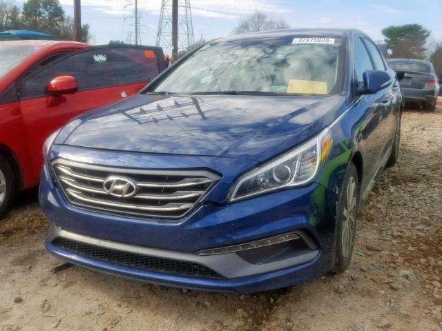 5NPE34AF0FH141136 - 2015 HYUNDAI SONATA SPO BLUE photo 2