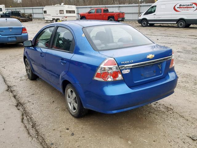 KL1TD56E79B378942 - 2009 CHEVROLET AVEO LS BLUE photo 3
