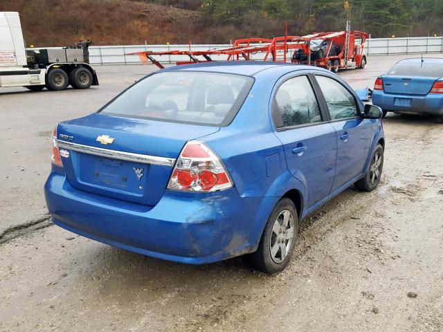 KL1TD56E79B378942 - 2009 CHEVROLET AVEO LS BLUE photo 4