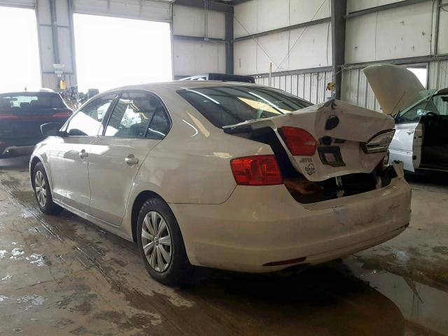 3VW2K7AJ4EM291641 - 2014 VOLKSWAGEN JETTA BASE WHITE photo 3