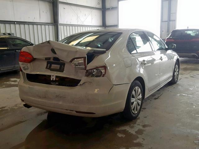 3VW2K7AJ4EM291641 - 2014 VOLKSWAGEN JETTA BASE WHITE photo 4