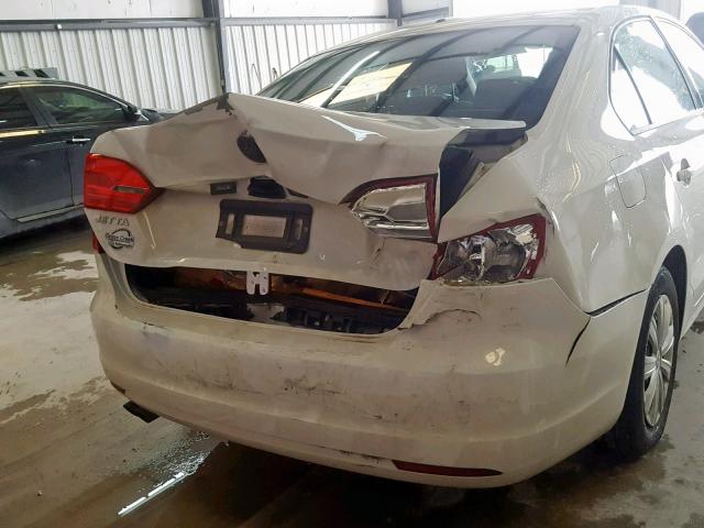 3VW2K7AJ4EM291641 - 2014 VOLKSWAGEN JETTA BASE WHITE photo 9