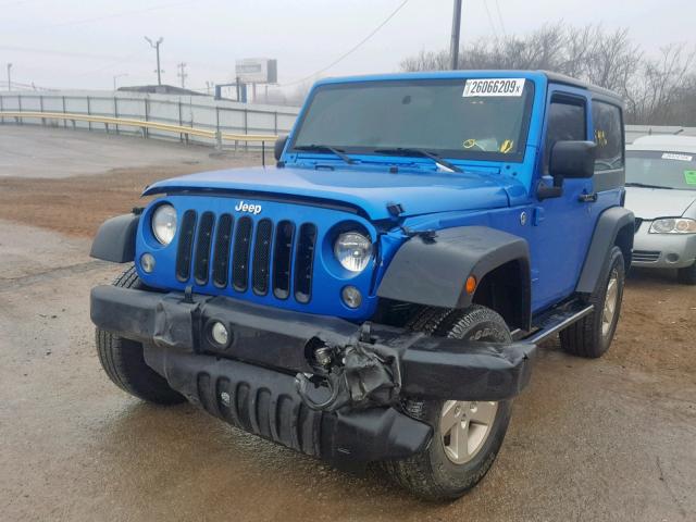 1C4AJWAG1FL565526 - 2015 JEEP WRANGLER S BLUE photo 2