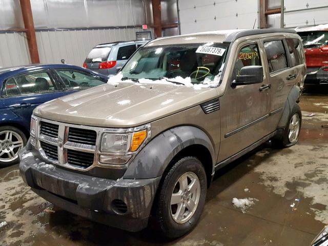 1D8GU28K67W601460 - 2007 DODGE NITRO SXT TAN photo 2