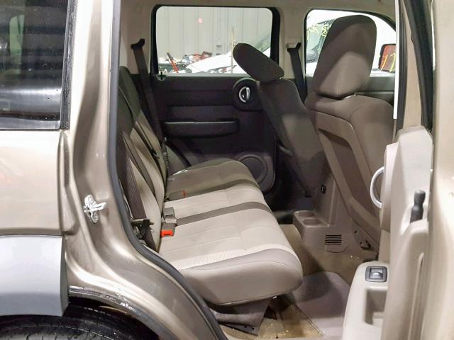 1D8GU28K67W601460 - 2007 DODGE NITRO SXT TAN photo 6