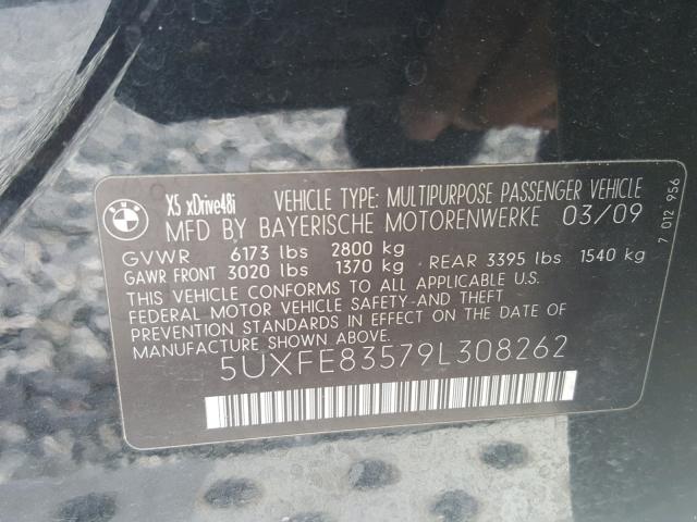 5UXFE83579L308262 - 2009 BMW X5 XDRIVE4 黑色 照片 10