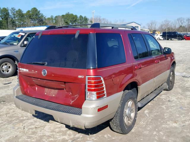 4M2ZU86K65UJ11729 - 2005 MERCURY MOUNTAINEE RED photo 4