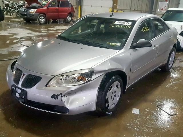 1G2ZF57B484100802 - 2008 PONTIAC G6 VALUE L SILVER photo 2