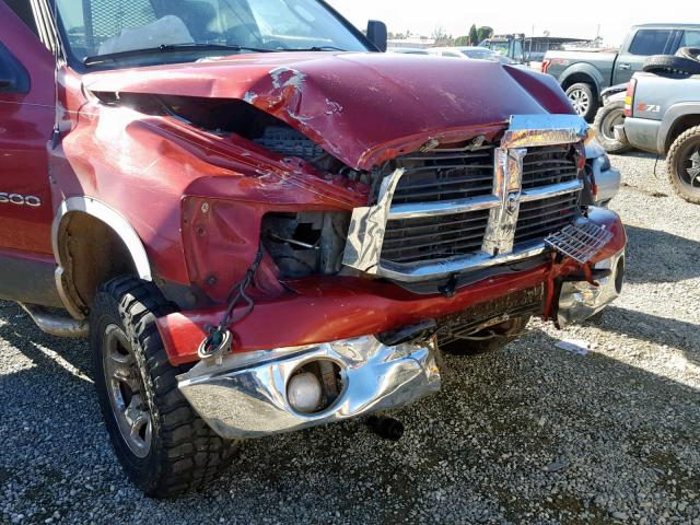 3D7KS28C86G186572 - 2006 DODGE RAM 2500 S წითელი ფოტო 9