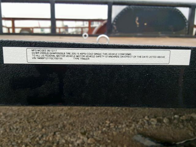 1M9BP1217GC700155 - 2017 UTILITY TRAILER Qara foto 10