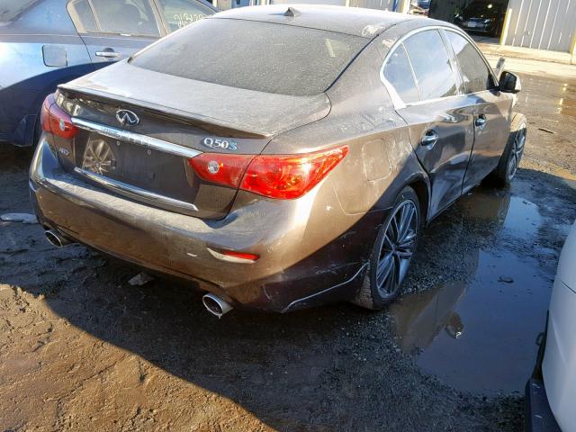 JN1AV7AR4EM702272 - 2014 INFINITI Q50 HYBRID BROWN photo 3