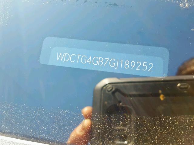 WDCTG4GB7GJ189252 - 2016 MERCEDES-BENZ GLA 250 4M BLACK photo 10