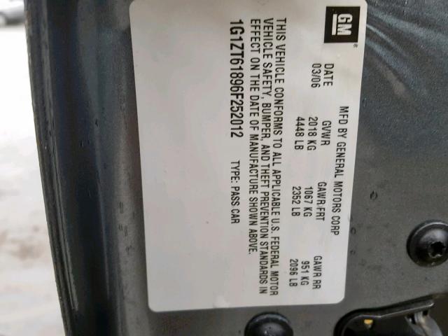 1G1ZT61896F252012 - 2006 CHEVROLET MALIBU MAX GREEN photo 10