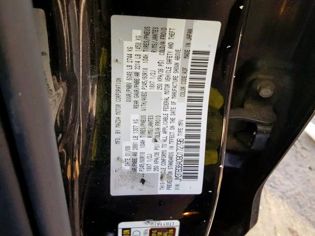 JM3TB38A090172796 - 2009 MAZDA CX-9 BLACK photo 10